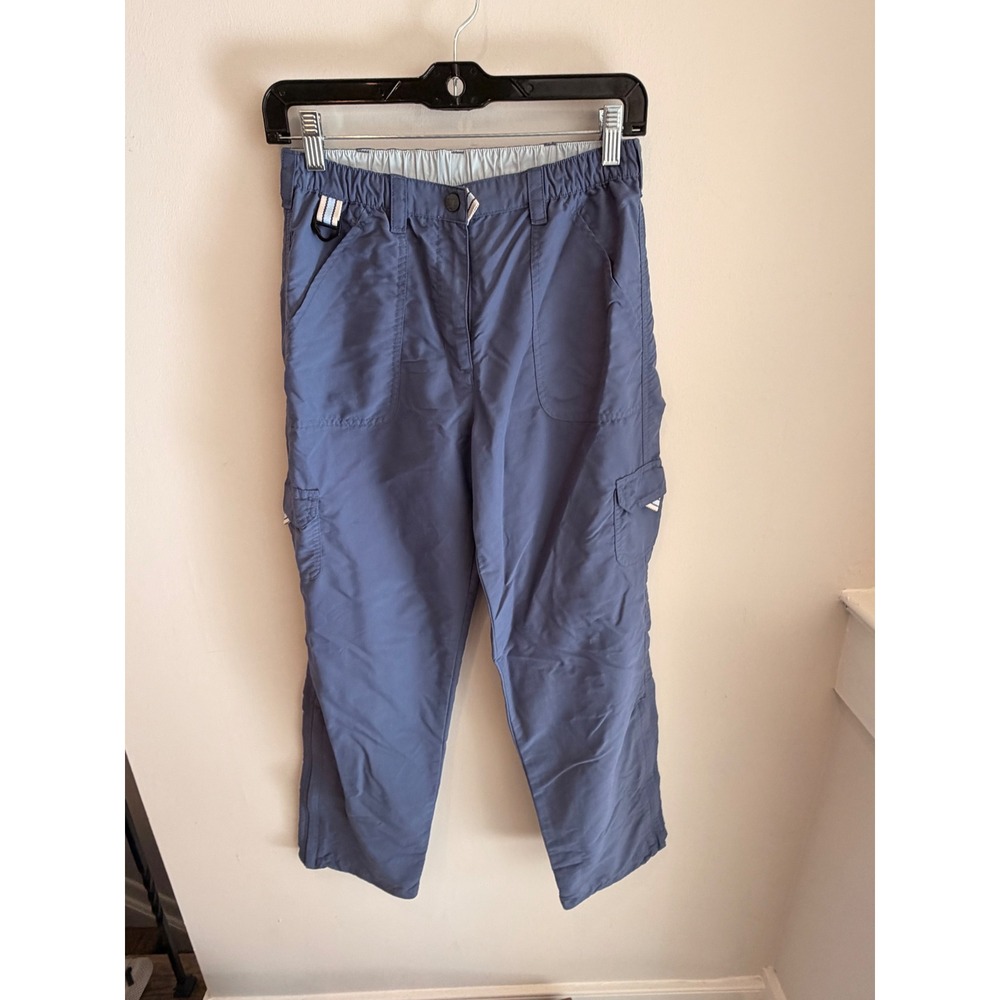 L.L. Bean Womens Pants Size 6 Blue Nylon Hiking Cargo Lightweight Outdoor
